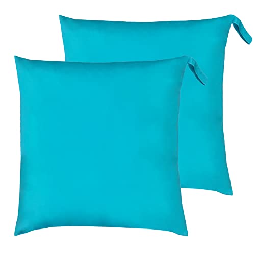 furn. Unifarbene Outdoor-Bodenkissen (Doppelpack), Polyester, Aqua, 70 x 70cm von furn.