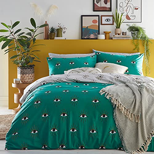 furn. Theia Duvet Cover Set, Polybaumwolle, Jade, 230 x 220 cm von furn.