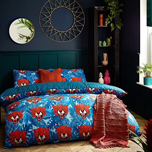 furn. Untamed Bettbezug-Set, Polycotton, Blau, King Size von furn.