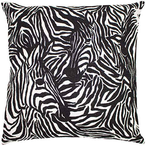 furn. Verstecktes Zebra Polyester gefülltes Kissen, Baumwolle, Schwarz, 50 x 50cm von furn.