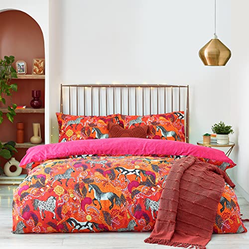 furn. Vivid andalusisches Bettbezug-Set, Polycotton, Orange, King Size von furn.