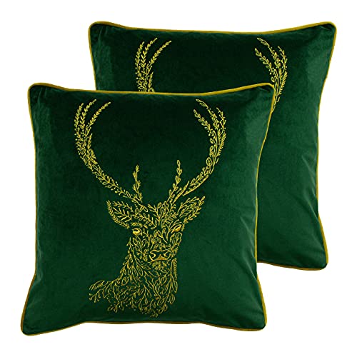 furn. Wald Fauna Twin Pack Feder Gefüllte Kissen, Polyester, Smaragd/Gold, 50 x 50cm, 2 furn. Wald Fauna Twin Pack Feder Gefüllte Kissen, Polyester, Smaragd/Gold, 50 x 50cm, 2 von furn.