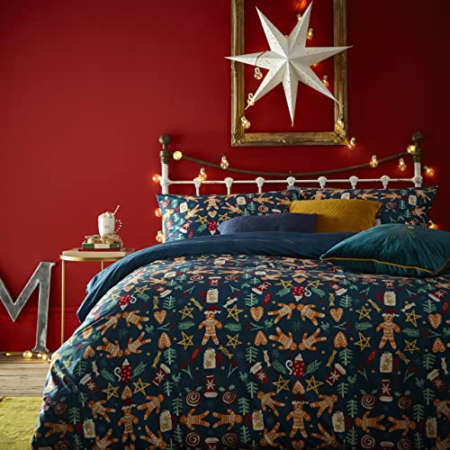 furn. Yuletide Treats Bettwäsche-Set, für Doppelbett, Marineblau von furn.