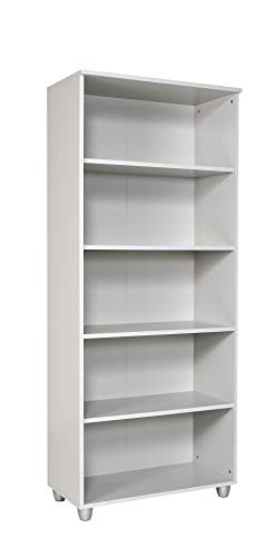 furni24 Aktenschrank mit Fächern – Holzschrank fürs Büro und Homeoffice, mit 4 verstellbaren Regalbrettern, Ordnerregal Bücherschrank – Grau, 190x80x40 cm von furni24