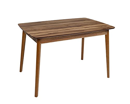 furni24 Esstisch aus Holz Rechteckiger Moderner Esstisch Küchen Tisch Holztisch für Wohnzimmer Esszimmer Küche, Walnussfarbe 120x77x77 cm von furni24