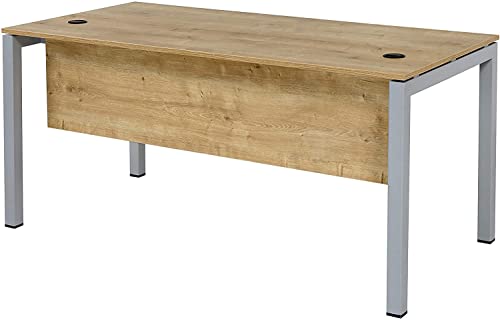 furni24 Schreibtisch Tetra fürs Arbeitszimmer und Home Office - Großer laminierter Computertisch aus Holz, einfache Montage (180 x 80 x 75 cm, Eiche) von furni24