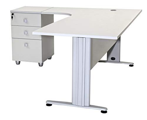 Furni24 Schreibtisch Winkelschreibtisch, Eckschreibtisch, Moderner Bürotisch Computertisch mit großer Arbeitsfläche, Bürotisch, PC Tisch, Dona Grau 180x120x74cm inkl. Beistellcontainer Links gewinkelt Furni24 Schreibtisch Winkelschreibtisch, Eckschreibtisch, Moderner Bürotisch Computertisch mit großer Arbeitsfläche, Bürotisch, PC Tisch, Dona Grau 180x120x74cm inkl. Beistellcontainer Links gewinkelt von furni24
