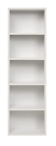 furni24 Bücherregal mit 5 Fächern, Holzregal, Würfelregal, Aufbewahrungsregal, weiß, 40x24x132h von furni24