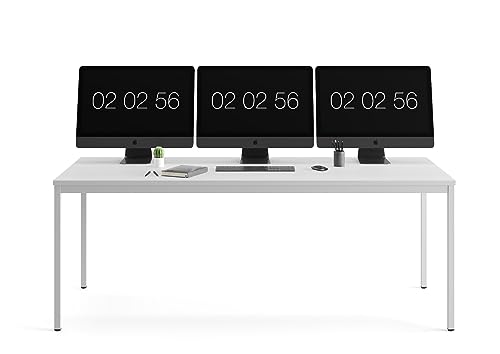 furni24 Schreibtisch-Stahl 180x80x75cm, Grau, Einfache Montage, Arbeitstisch, Bürotisch, Küchentisch, Esstisch, Druckertisch Büro-Möbel Arbeitszimmer Computertisch Gaming-Tisch Mehrzwecktisch furni24 Schreibtisch-Stahl 180x80x75cm, Grau, Einfache Montage, Arbeitstisch, Bürotisch, Küchentisch, Esstisch, Druckertisch Büro-Möbel Arbeitszimmer Computertisch Gaming-Tisch Mehrzwecktisch von furni24