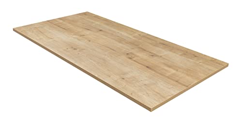 furni24 Tischplatte 120x80cm Schreibtischplatte–Perfekt für höhenverstellbare Schreibtische, Computertisch Gaming-Tisch, Mehrzwecktisch, Esstische und mehr –25mm stabile Tischplatte langlebig, Eiche von furni24