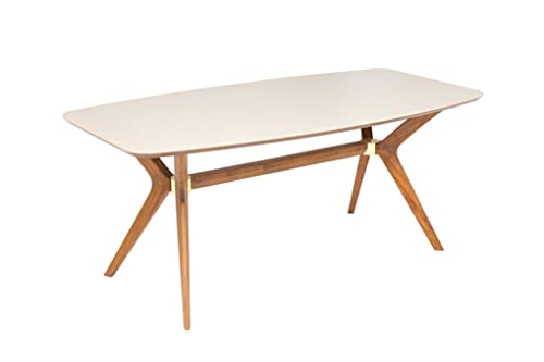 furni24 X Esstisch aus Holz Rechteckiger Moderner Esstisch Küchen Tisch Holztisch für Wohnzimmer Esszimmer Küche, Farbe Sandstein 180x90x75 cm von furni24