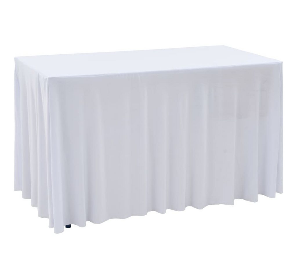Hussen-Set 2 Stück Stretch-Tischdecken mit Rand Weiß 243 x 76 x 74 cm, furnicato von furnicato