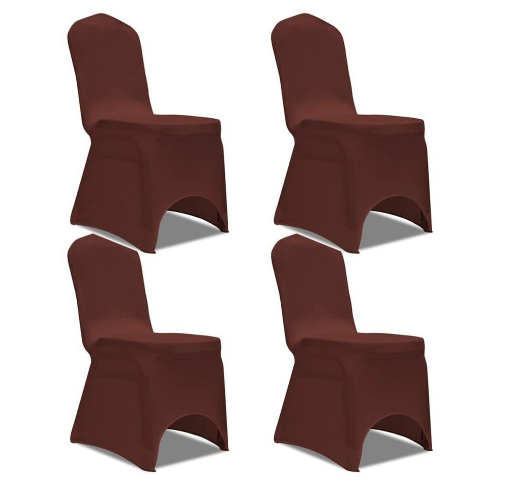 Hussen-Set Stretch Stuhlbezug 4 Stück Braun, furnicato von furnicato