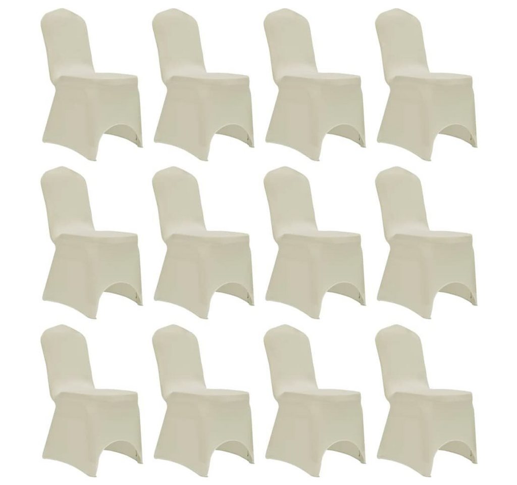 Hussen-Set Stretch-Stuhlhussen 12 Stk. Creme, furnicato von furnicato