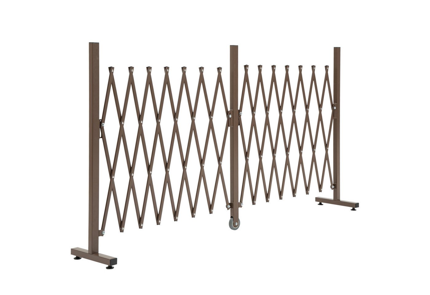 Kunsthecke Scherengitter Absperrgitter ausziehbar 52-405cm Alu Braun, furnicato, Höhe 103.5 cm von furnicato