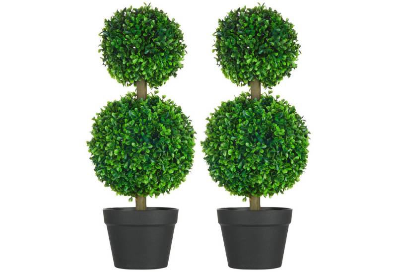 Kunstpflanze 2er-Set Künstlicher Buchsbaum, 17x17x60 cm, Grün Braun, furnicato, Höhe 60 cm Kunstpflanze 2er-Set Künstlicher Buchsbaum, 17x17x60 cm, Grün Braun, furnicato, Höhe 60 cm von furnicato