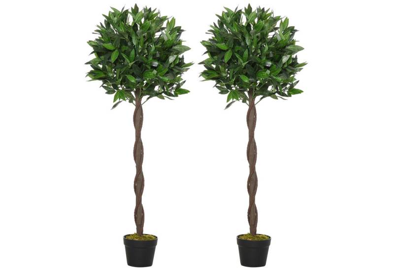 Kunstpflanze 2er-Set Künstlicher Lorbeerbaum, 120 cm, Grün, furnicato, Höhe 120 cm Kunstpflanze 2er-Set Künstlicher Lorbeerbaum, 120 cm, Grün, furnicato, Höhe 120 cm von furnicato