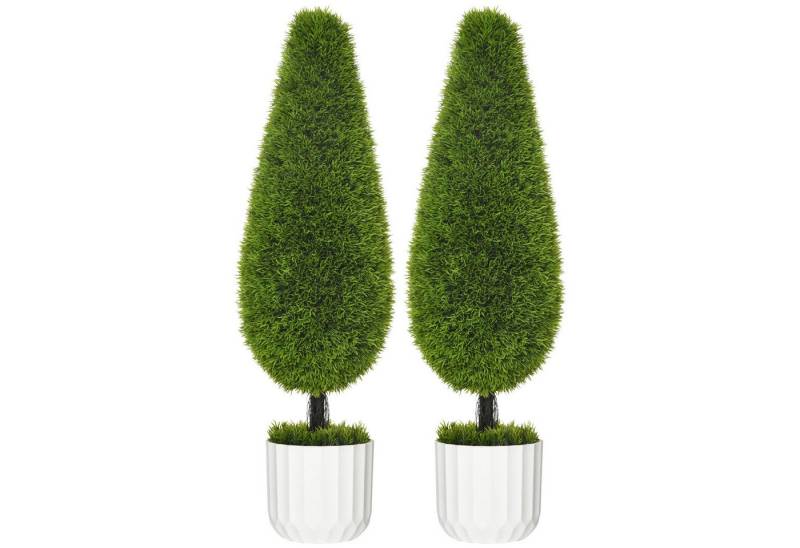 Kunstpflanze 2er-Set Kunstpflanze inklusive Übertopf und Kunstmoos Künstliche Zy, furnicato von furnicato