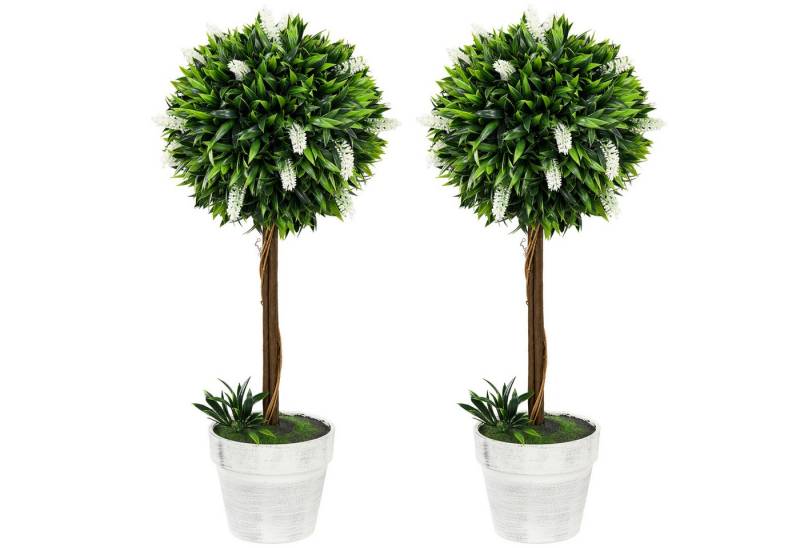 Kunstpflanze 2er-Set Lavendel Kunstbaum, 60 cm hoch, inkl. Topf und Kunstmoos, furnicato von furnicato