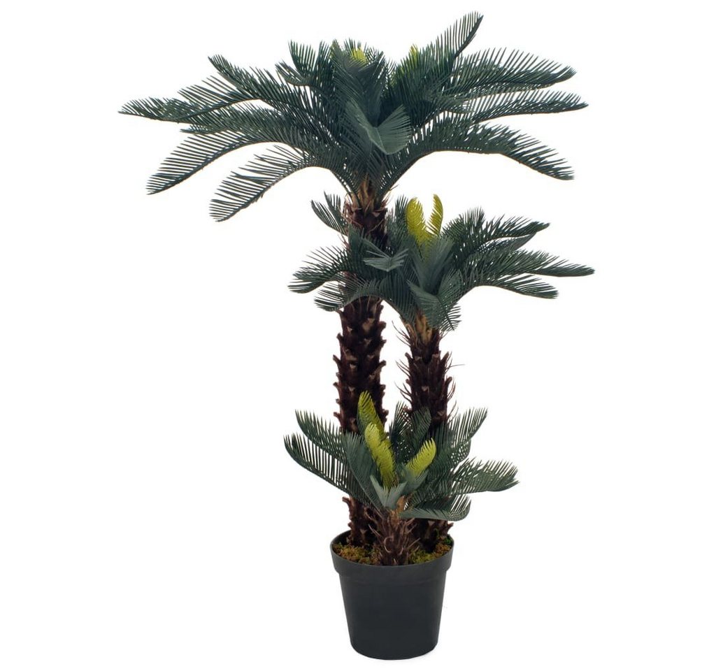 Kunstpflanze Künstliche Pflanze Cycas-Palme mit Topf Grün 125 cm, furnicato, Höhe 125 cm von furnicato