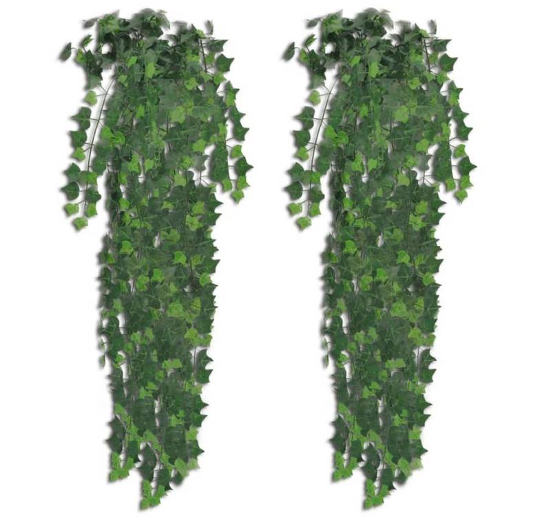 Kunstpflanze Künstlicher Efeu grün 90 cm 2 Stück, furnicato, Höhe 90 cm von furnicato