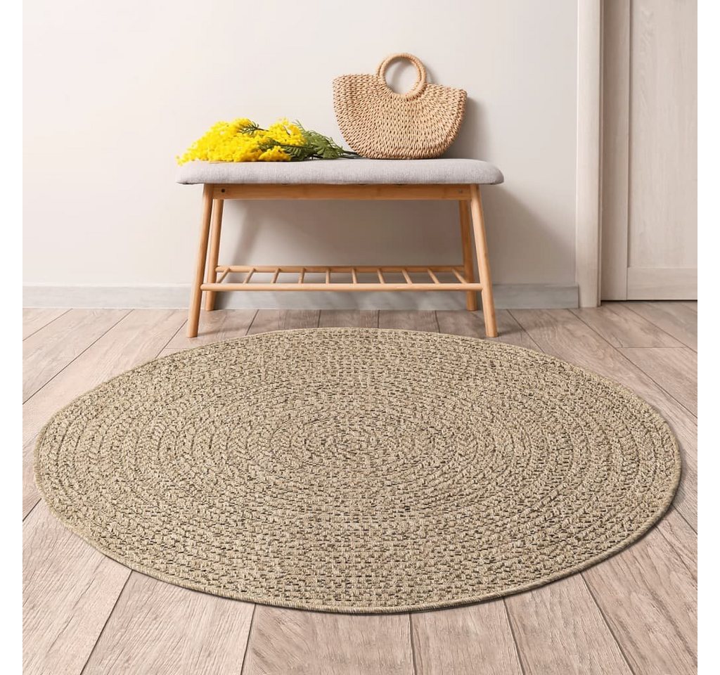 Teppich 120 cm Jute-Optik Innen und Außen, furnicato, Runde von furnicato