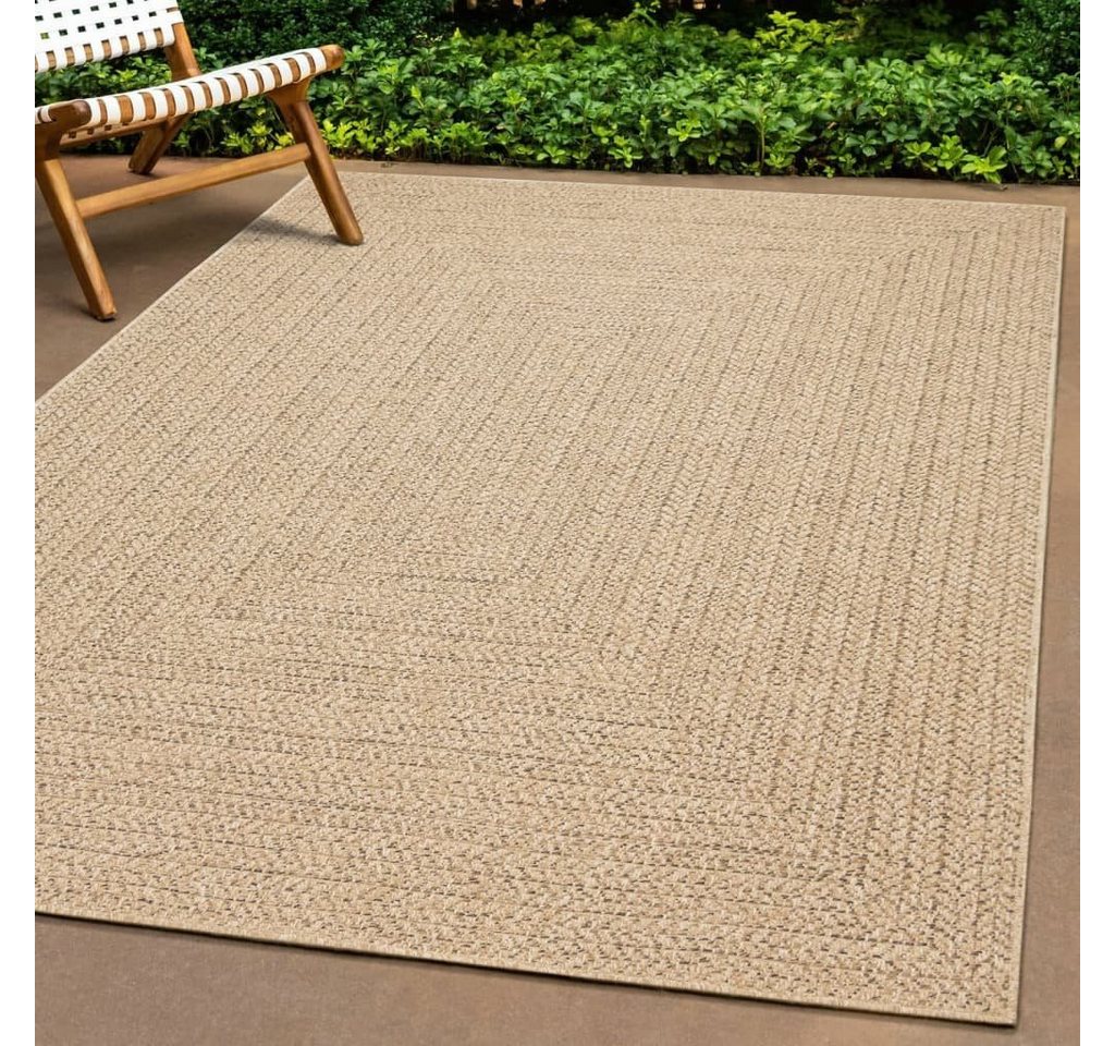 Teppich 160x230 cm Jute-Optik Innen und Außen, furnicato, Rechteckig von furnicato