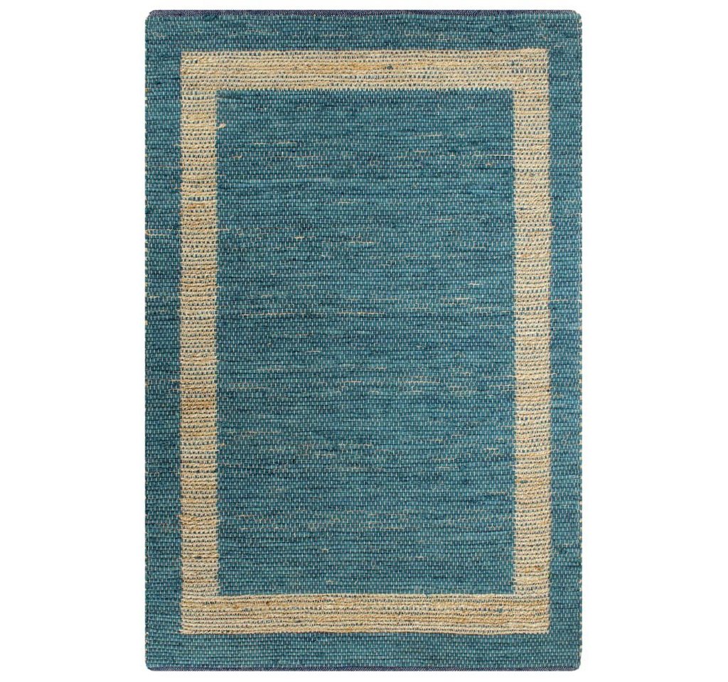 Teppich Handgefertigt Jute Blau 160x230 cm, furnicato, Rechteckig von furnicato