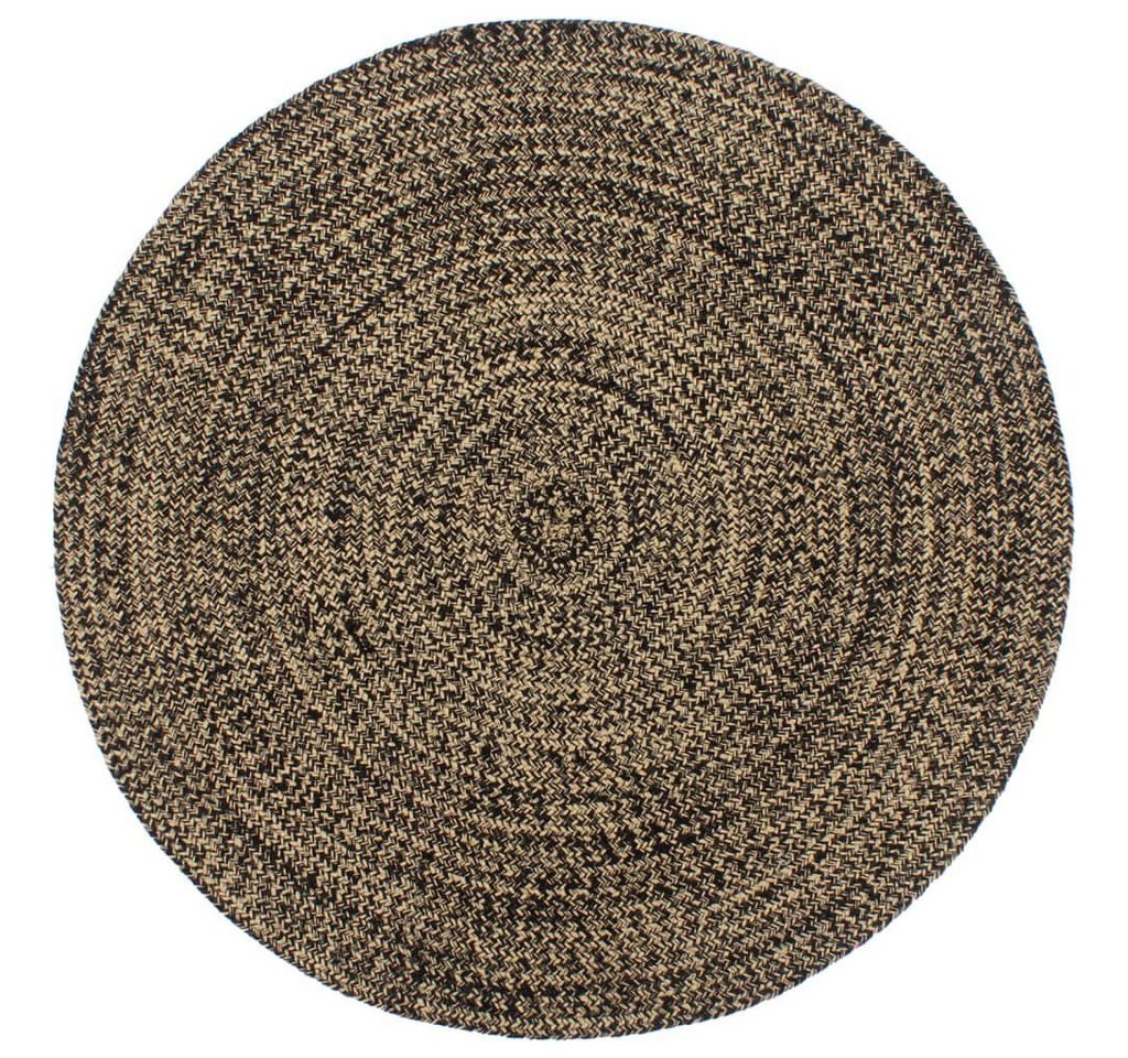 Teppich Handgefertigt Jute Schwarz und Braun 210 cm, furnicato, Runde von furnicato