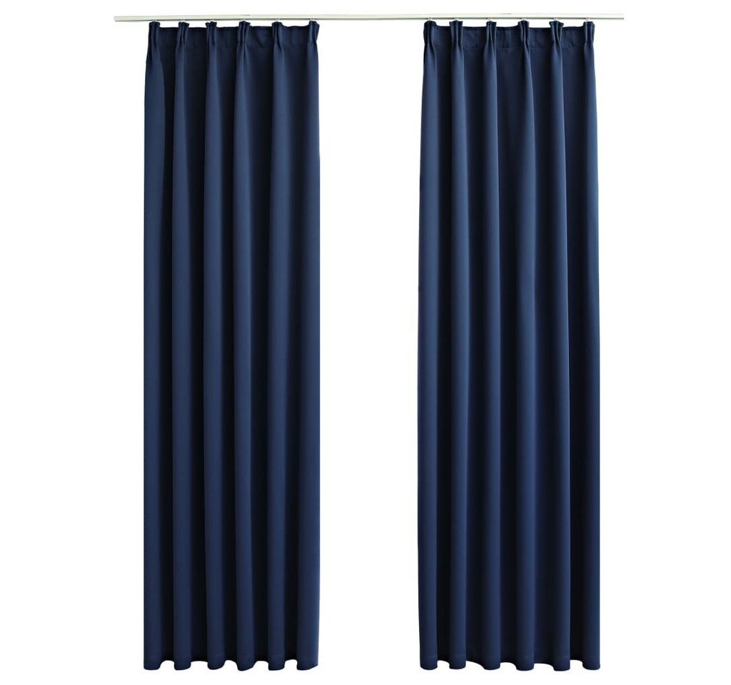 Vorhang Verdunkelungsvorhänge mit Haken 2 Stk. Blau 140x245cm, furnicato von furnicato