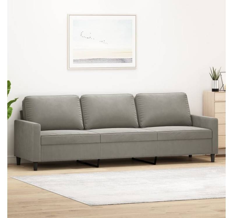 furnicato 3-Sitzer 3-Sitzer-Sofa Hellgrau 210 cm Samt von furnicato