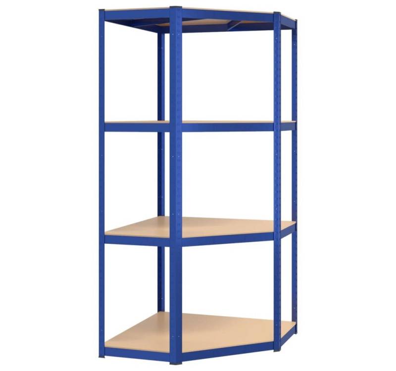 furnicato Ablageregal Eckregal mit 4 Böden Blau Stahl & Holzwerkstoff, 1-tlg. furnicato Ablageregal Eckregal mit 4 Böden Blau Stahl & Holzwerkstoff, 1-tlg. von furnicato