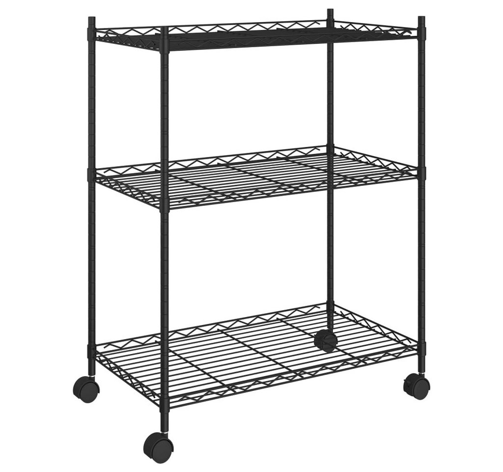 furnicato Ablageregal Lagerregal mit 3 Böden und Rollen 60x35x81 cm Schwarz 150 kg, 1-tlg. furnicato Ablageregal Lagerregal mit 3 Böden und Rollen 60x35x81 cm Schwarz 150 kg, 1-tlg. von furnicato