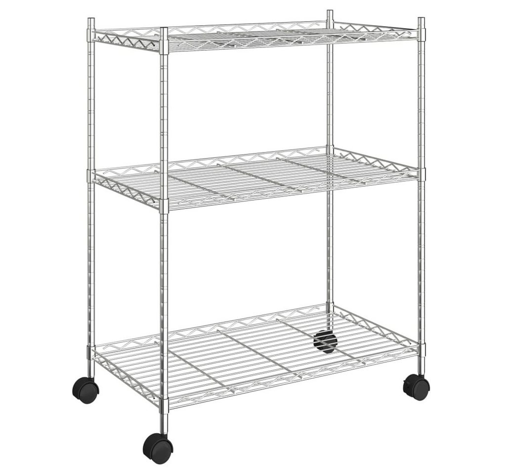 furnicato Ablageregal Lagerregal mit 3 Böden und Rollen 60x35x81 cm Verchromt 150 kg, 1-tlg. furnicato Ablageregal Lagerregal mit 3 Böden und Rollen 60x35x81 cm Verchromt 150 kg, 1-tlg. von furnicato