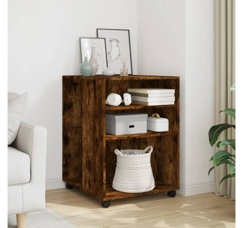 furnicato Aktenschrank Beistelltisch mit Rollen Räuchereiche 55x60x78 cm Holzwerkstoff (1-St) von furnicato