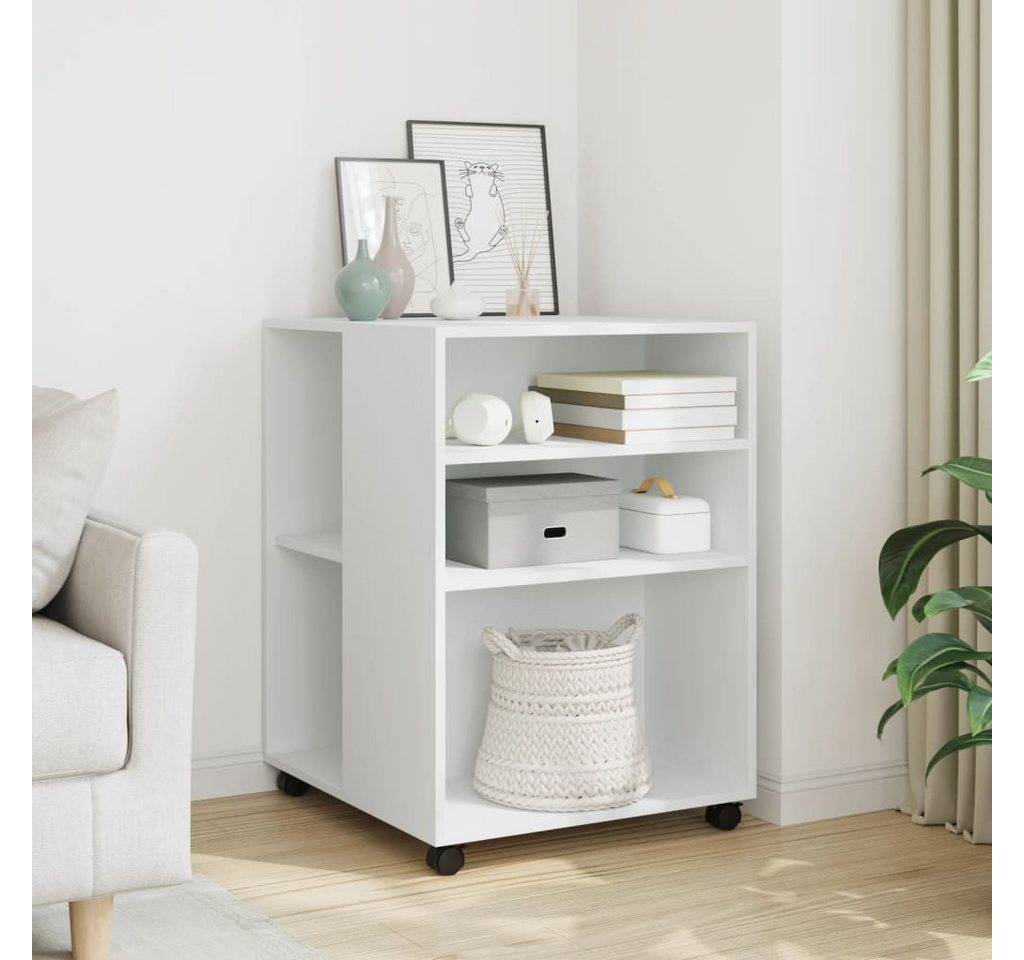 furnicato Aktenschrank Beistelltisch mit Rollen Weiß 55x60x78 cm Holzwerkstoff (1-St) von furnicato