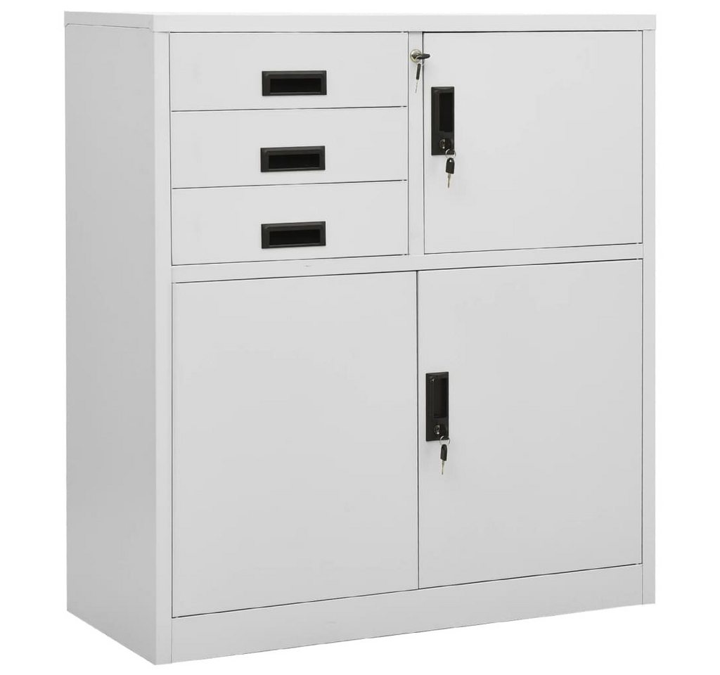 furnicato Aktenschrank Büroschrank Hellgrau 90x40x102 cm Stahl (1-St) von furnicato