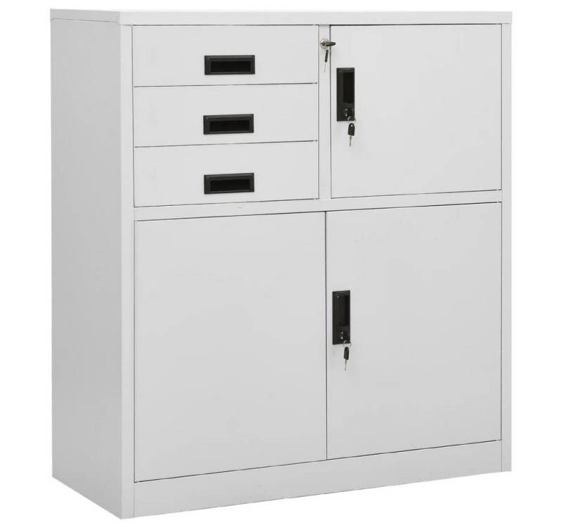 furnicato Aktenschrank Büroschrank Hellgrau 90x40x102 cm Stahl (1-St) von furnicato