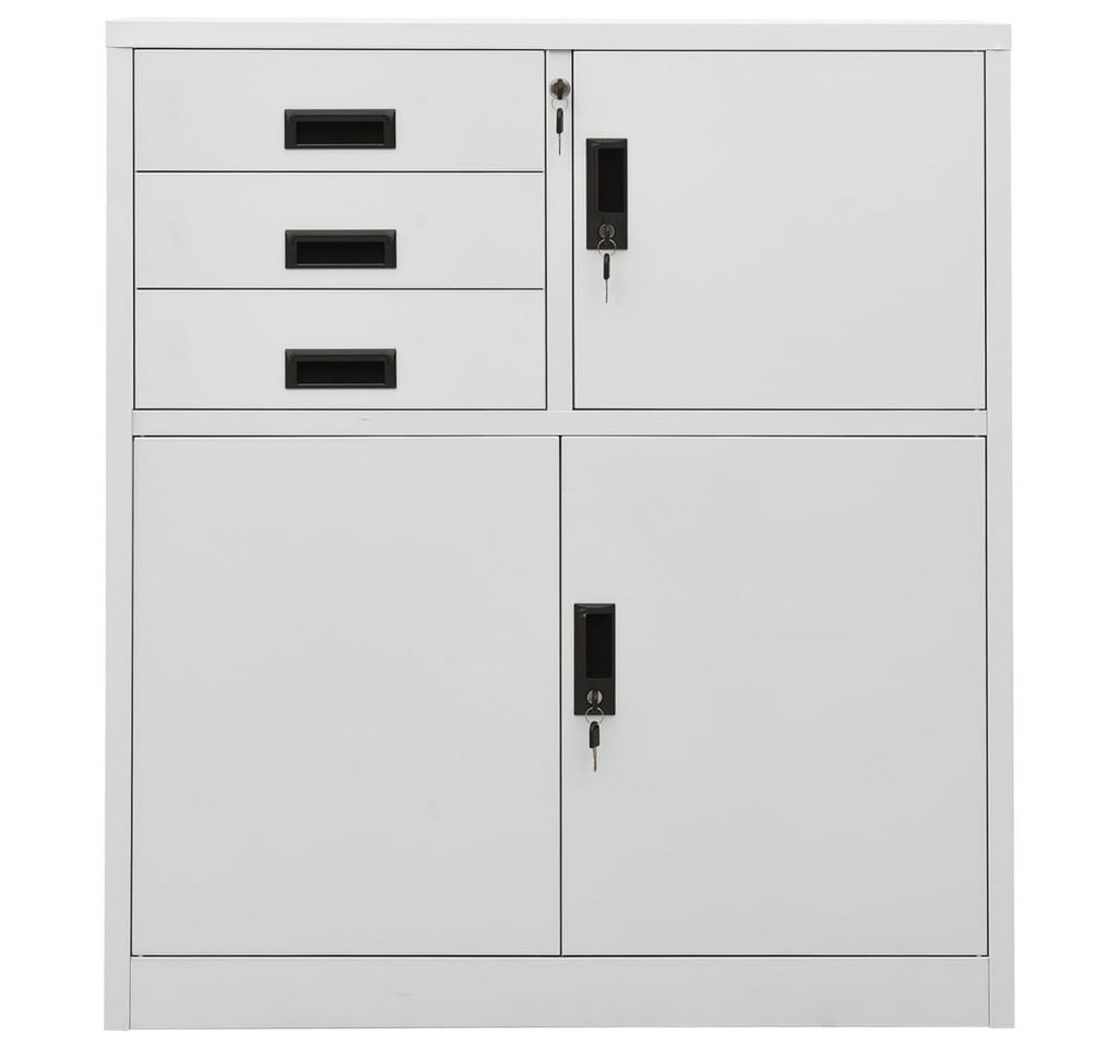 furnicato Aktenschrank Büroschrank Hellgrau 90x40x102 cm Stahl (1-St) von furnicato