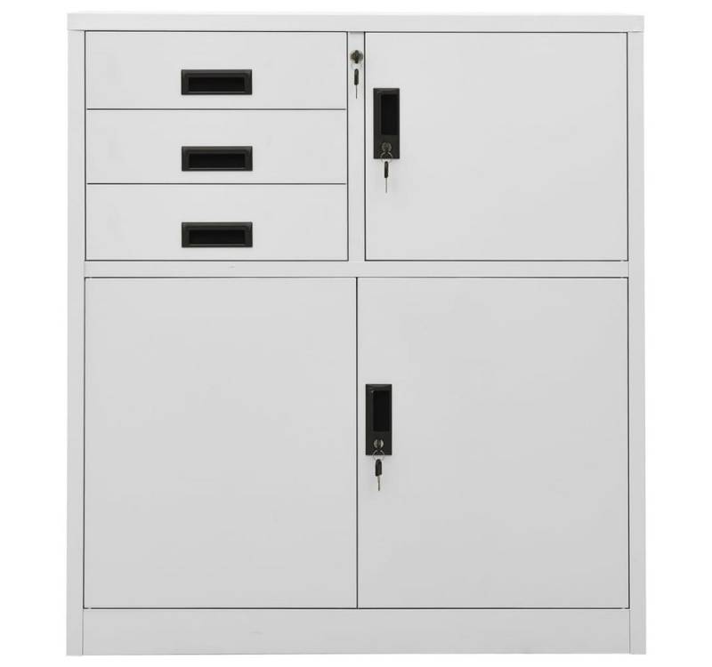 furnicato Aktenschrank Büroschrank Hellgrau 90x40x102 cm Stahl (1-St) von furnicato