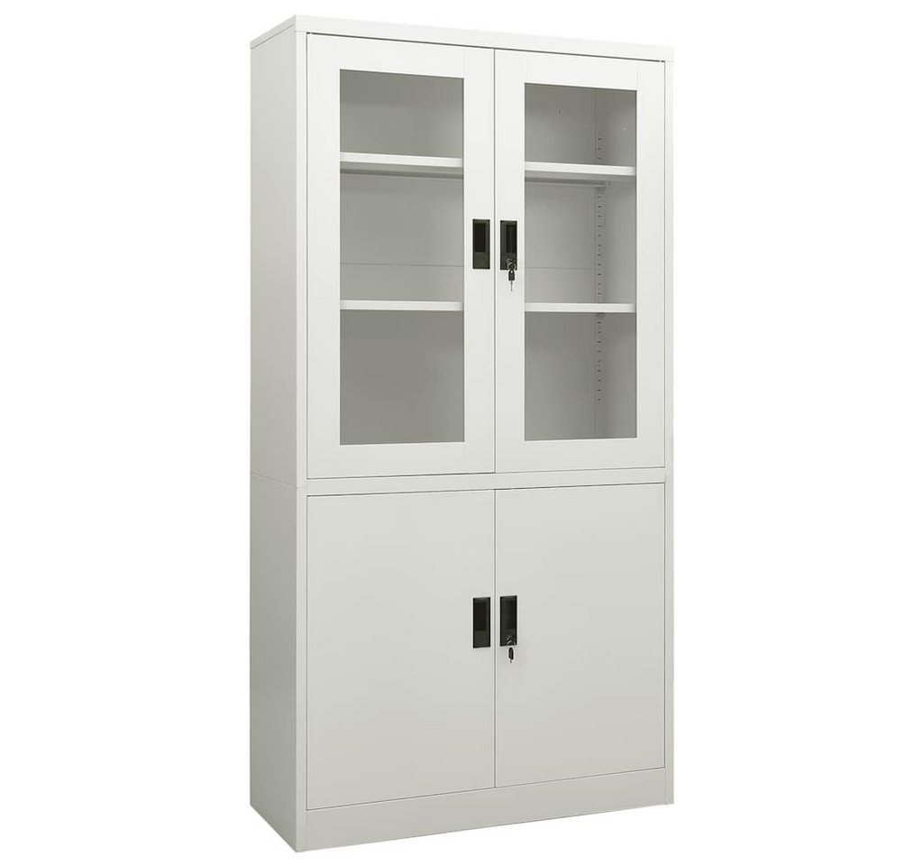 furnicato Aktenschrank Büroschrank Hellgrau 90x40x180 cm Stahl (1-St) von furnicato