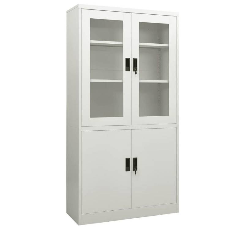 furnicato Aktenschrank Büroschrank Hellgrau 90x40x180 cm Stahl (1-St) von furnicato