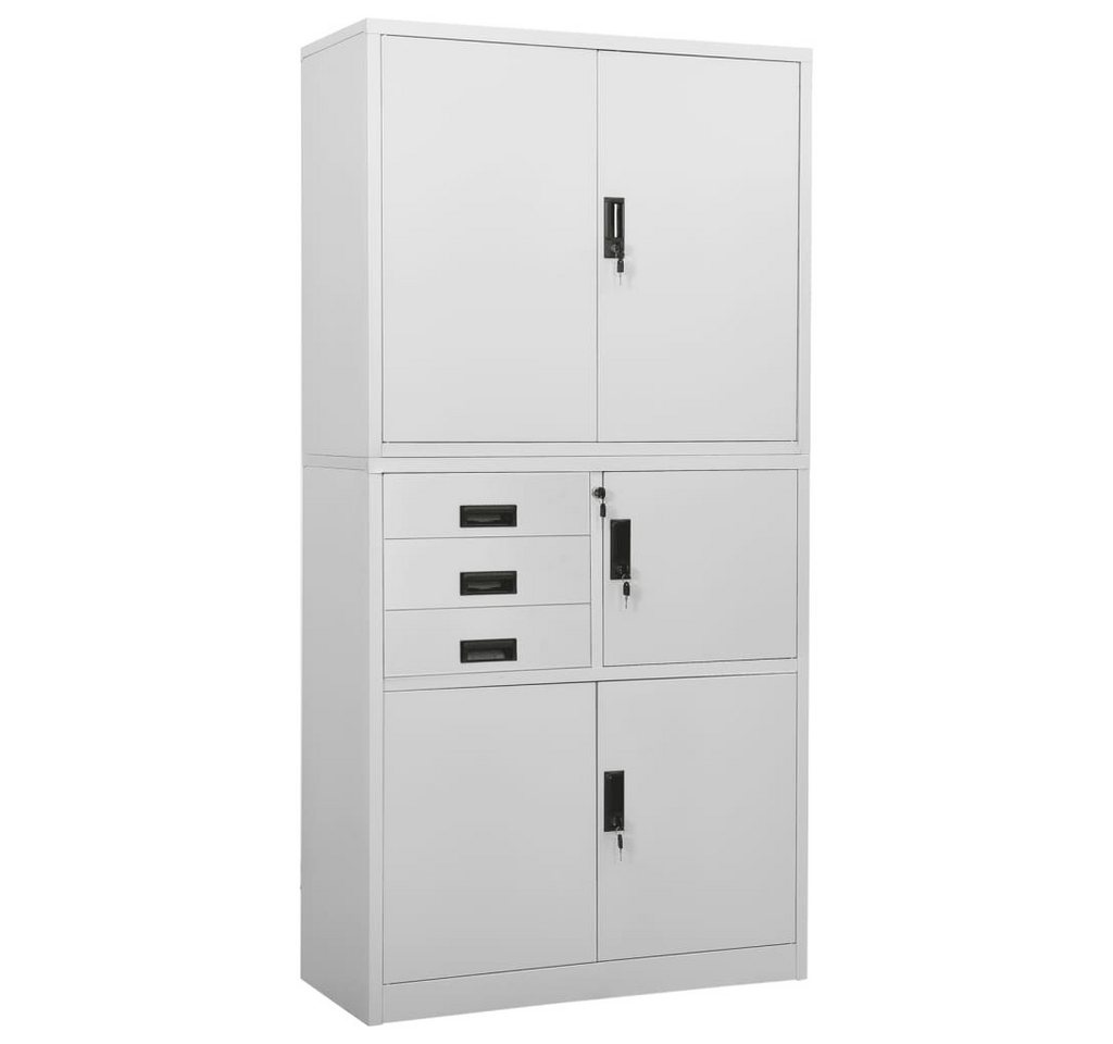 furnicato Aktenschrank Büroschrank Hellgrau 90x40x180 cm Stahl (1-St) von furnicato