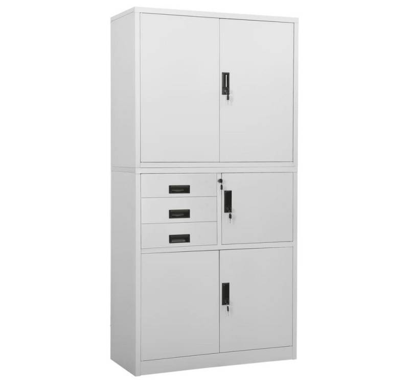 furnicato Aktenschrank Büroschrank Hellgrau 90x40x180 cm Stahl (1-St) von furnicato