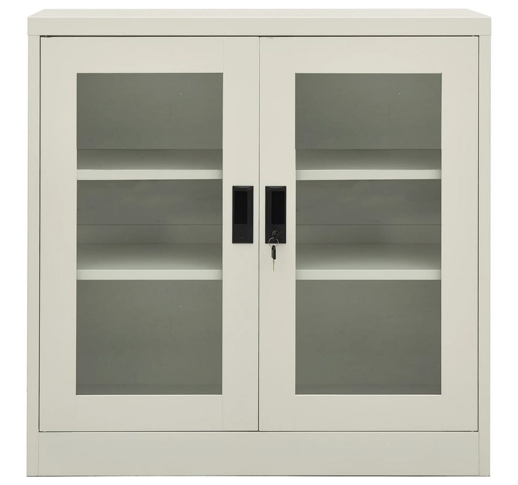 furnicato Aktenschrank Büroschrank Hellgrau 90x40x90 cm Stahl (1-St) von furnicato