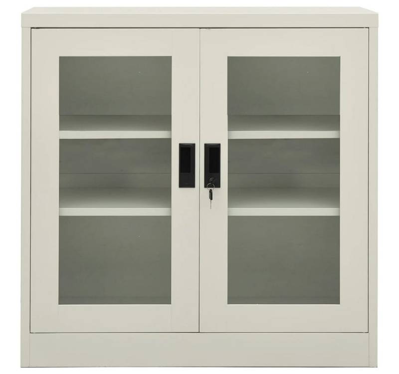 furnicato Aktenschrank Büroschrank Hellgrau 90x40x90 cm Stahl (1-St) von furnicato
