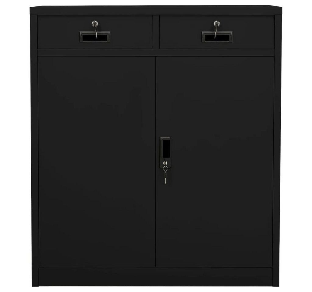 furnicato Aktenschrank Büroschrank Schwarz 90x40x102 cm Stahl (1-St) von furnicato