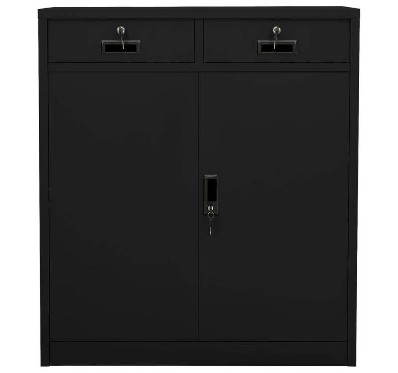furnicato Aktenschrank Büroschrank Schwarz 90x40x102 cm Stahl (1-St) von furnicato