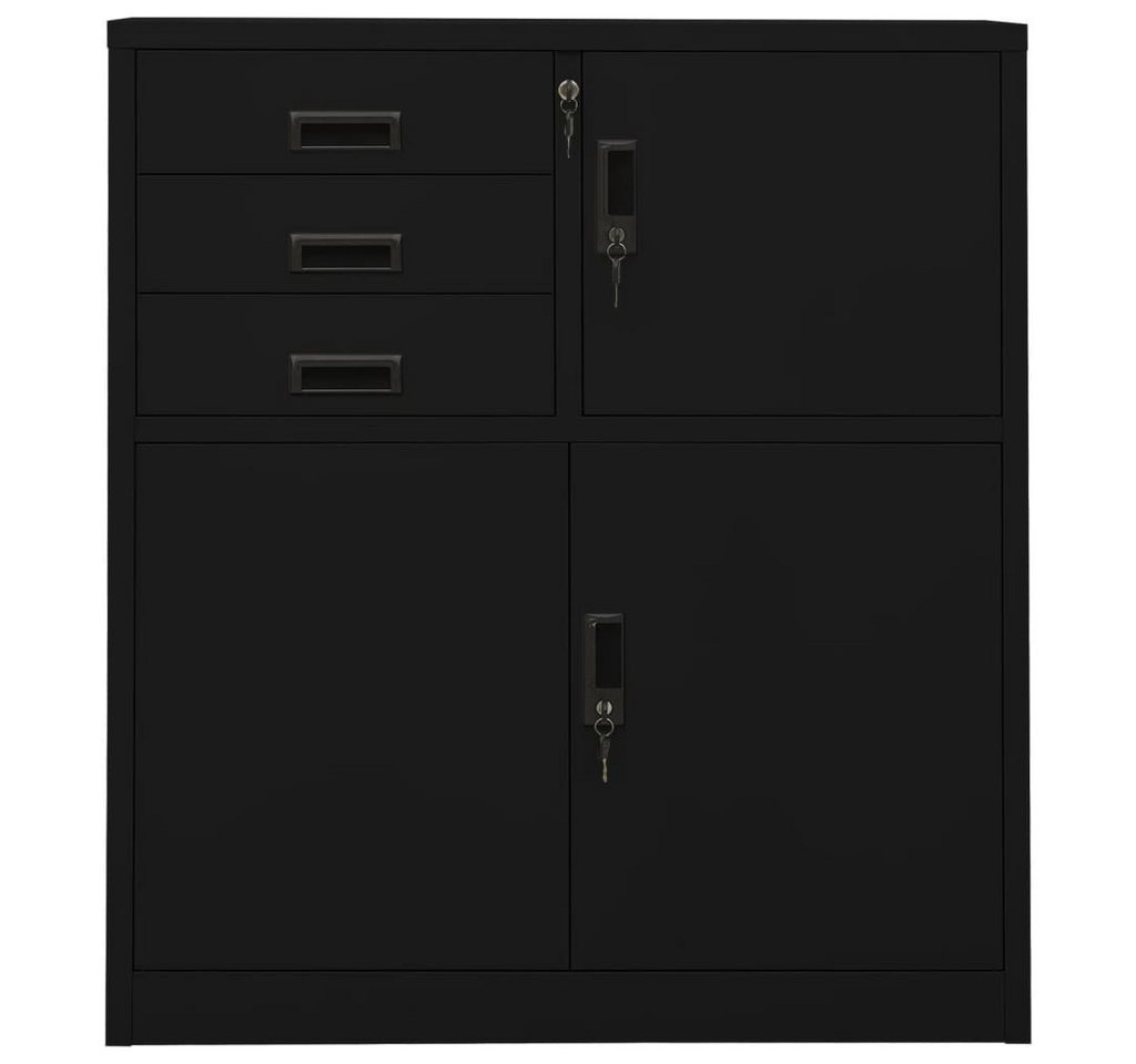 furnicato Aktenschrank Büroschrank Schwarz 90x40x102 cm Stahl (1-St) von furnicato