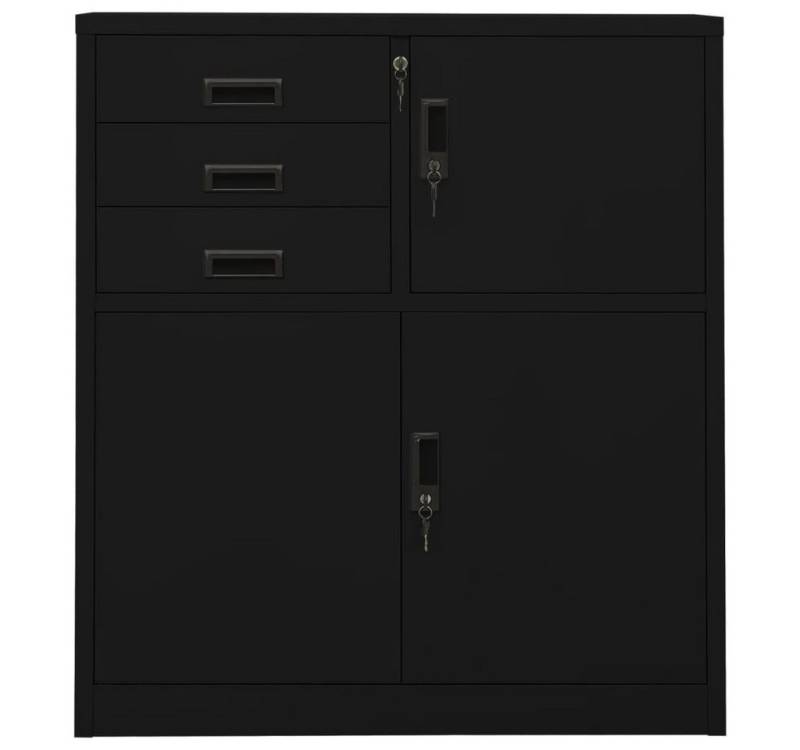 furnicato Aktenschrank Büroschrank Schwarz 90x40x102 cm Stahl (1-St) von furnicato